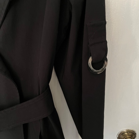 Marla Wynne Black Trench Coat Size L - Picture 3 of 8